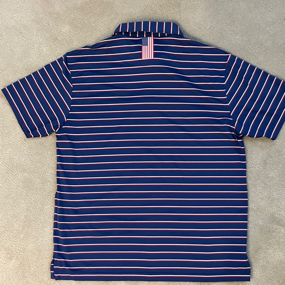 Rhoback Navy and Red Striped Polo Shirt - Picture 5 of 6